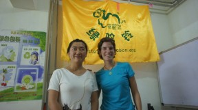 Ran Li Ping and Valerie Burgener at Green Camel Bell Office